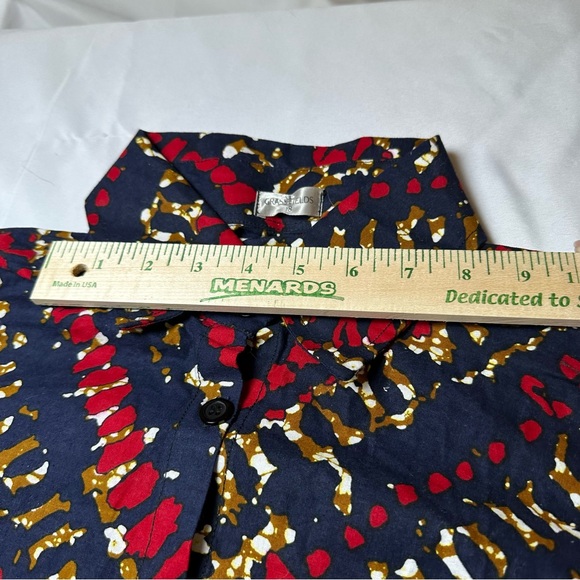 Grass-fields Womens Tunic Kaftan African Print Shirt Dress Oversized Size 18 - Picture 10 of 16